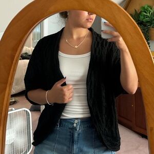 Black sweater shawl cardigan
